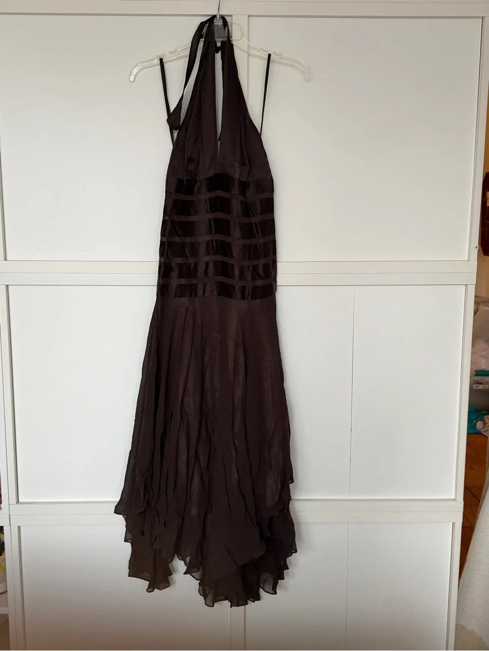 BCBGMaxAzria Backless Halter Dress in Chocolate Brown - Picture 1 of 1